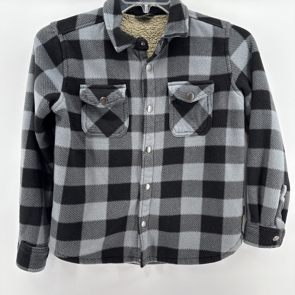 Eddie Bauer BOYS FAUX SHEARLING-LINED SHIRT‎ JACKET Size 10-12